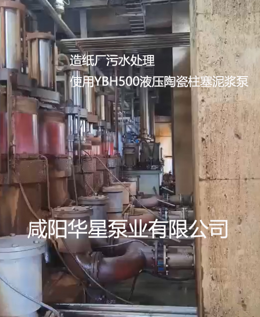 造紙廠污水處理使用YBH500陶瓷柱塞泥漿泵